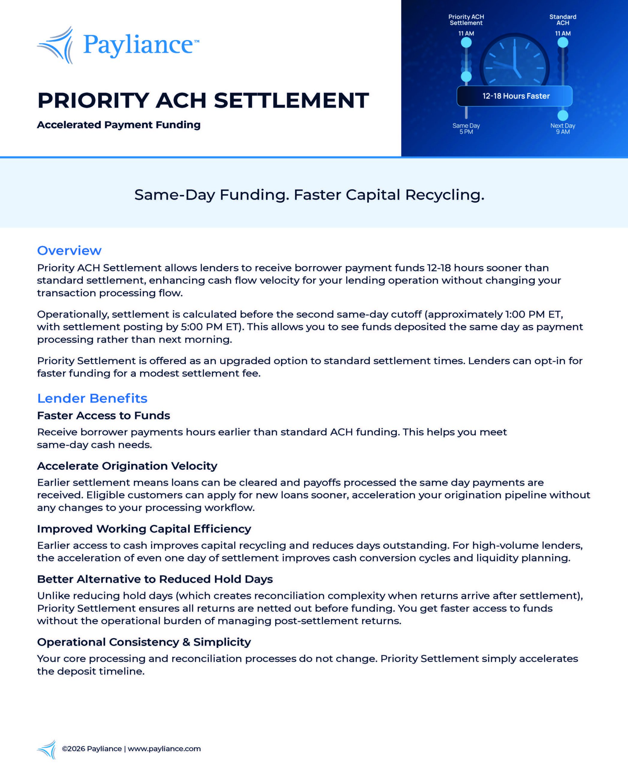 Priority ACH Settlement